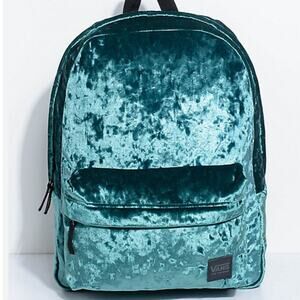 NWT Vans Deana lll Jade Green Teal Crushed Velvet Large Backpack